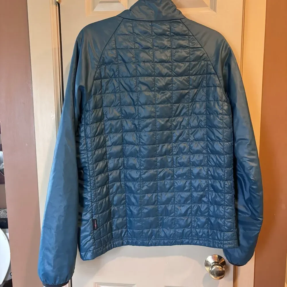 North Face Thermoball Insulated Jacket Mens Medium Teal Blue Full Zip Quilted